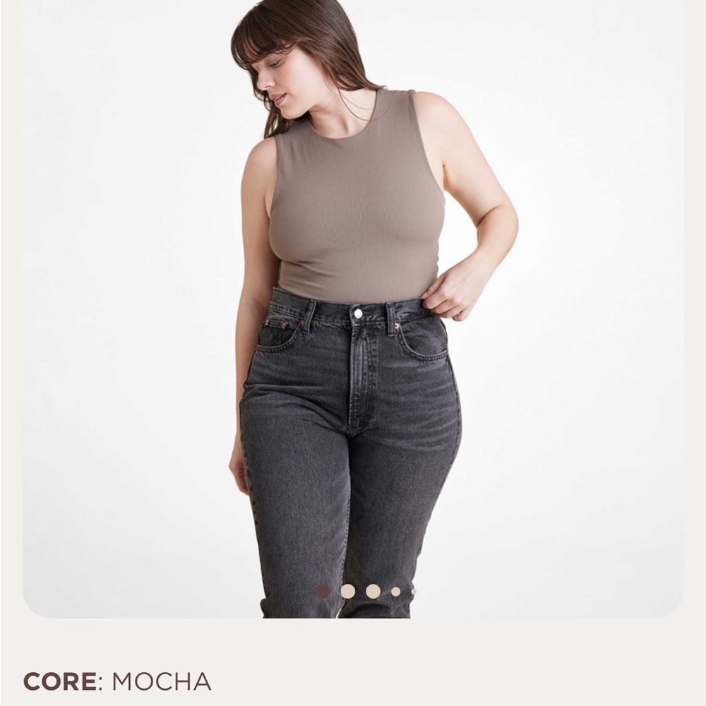 Nuuds Mocha Ribbed Crewneck Body Suit